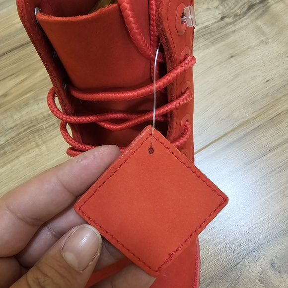Timberland® Premium 6-Inch Waterproof Boot, red, size US 8 - Picture 14 of 17